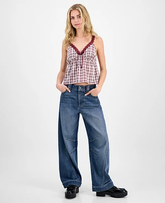 Tinseltown Juniors' Wide Barrel-Leg Jeans