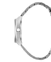 London Fog Unisex Keltic Cushion Case Silver Link Alloy Watch, 38mm