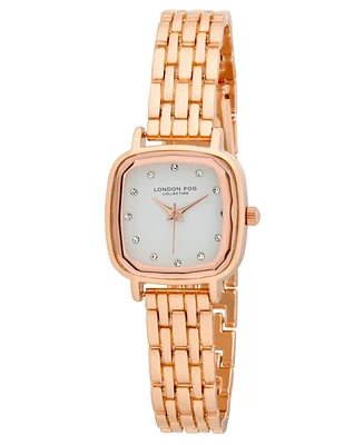 London Fog Unisex Whitehall Rose Gold Link Alloy Watch, 25mm