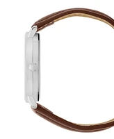 London Fog Unisex Whitehall Brown Leather Watch, 40mm