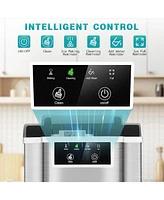 Jinjunye Nugget Ice Maker Countertop,38lbs Per Day, with Soft Chewable Pellet Ice, Self-Cleaning, Stainless Steel