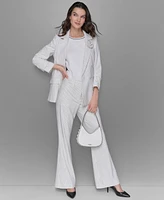 Kalr Lagerfeld Paris Women's Striped Double-Breasted Jacket