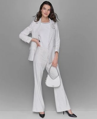Karl Lagerfeld Paris Womens Double Breasted Jacket Straight Leg Pants