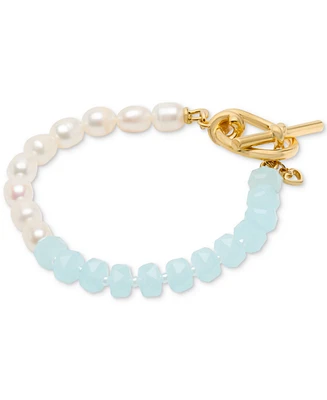 kate spade new york Gold-Tone Color Bead & Freshwater Pearl Flex Bracelet
