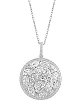 Effy Lab Grown Diamond Mixed Cut Cluster Pendant Necklace (3-1/4 ct. t.w.) in 14k White Gold, 17" + 1" extender