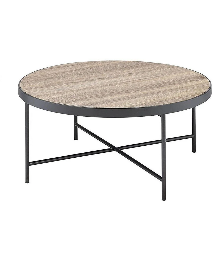 Industrial Round Coffee Table – Solid Iron Construction