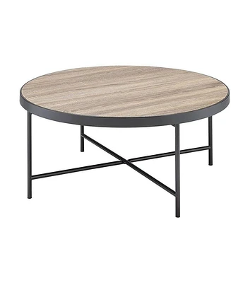 Industrial Round Coffee Table – Solid Iron Construction