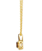 Le Vian Chocolate Diamond & Nude Diamond Square Halo 19" Pendant Necklace (5/8 ct. t.w.) in 14k Gold