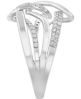 Effy Diamond Multirow Crossover Ring (1/2 ct. t.w.) in 14k White Gold