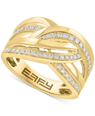 Effy Diamond Crossover Openwork Statement Ring (1/3 ct. t.w.) in 14k Gold