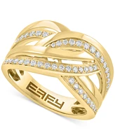 Effy Diamond Crossover Openwork Statement Ring (1/3 ct. t.w.) in 14k Gold