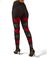 MeMoi Women's Textured Argyle Patterned Sweater Tights
