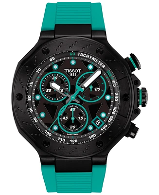Tissot Men's Swiss Chronograph T-Race Silicone Strap Watch 45mm