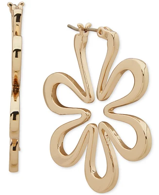 Karl Lagerfeld Paris Gold-Tone Medium Daisy Hoop Earrings, 1.12"
