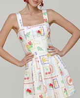 Avec Les Filles Women's Fruit-Print Flared Mini Dress