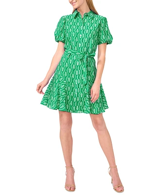 CeCe Women's Flowy Tie Waist Shirt Dress