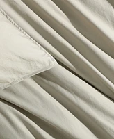 Calvin Klein Washed Percale Cotton Solid 3 Piece Duvet Cover Set