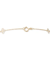 Polished Openwork Clover Station Link Bracelet in 10k Gold