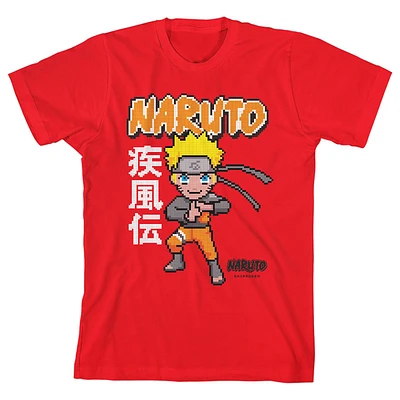 Naruto Boys Shippuden Pixel Character Youth Red Graphic