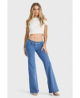 Freddy Women's Wr.up Denim Belted Low Rise Flare Jeans