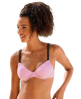 Lascana Women's Gingham Underwire Bikini Swimsuit Top