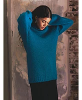 Celtic & Co. Women's Alpaca Cotton Slouch Roll Neck Sweater
