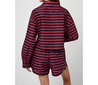 WeWoreWhat Women's Long Sleeve Crop Button Down Shirt