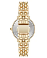 Anne Klein Women's Quartz Round Roman Numeral Gold-Tone Metal Alloy and Black Dial Watch, 32mm