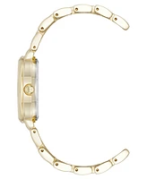 Anne Klein Women's Quartz Classy Gold-Tone Metal Alloy and Black Dial Watch, 30mm