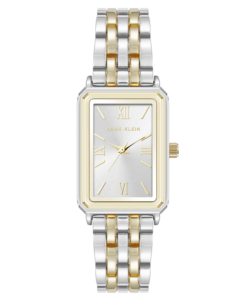 Anne Klein Women's Quartz Rectangular Estate Two-Tone Metal Alloy Watch, 25mm