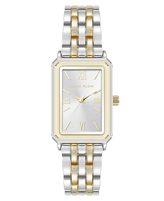 Anne Klein Women's Quartz Rectangular Estate Two-Tone Metal Alloy Watch, 25mm