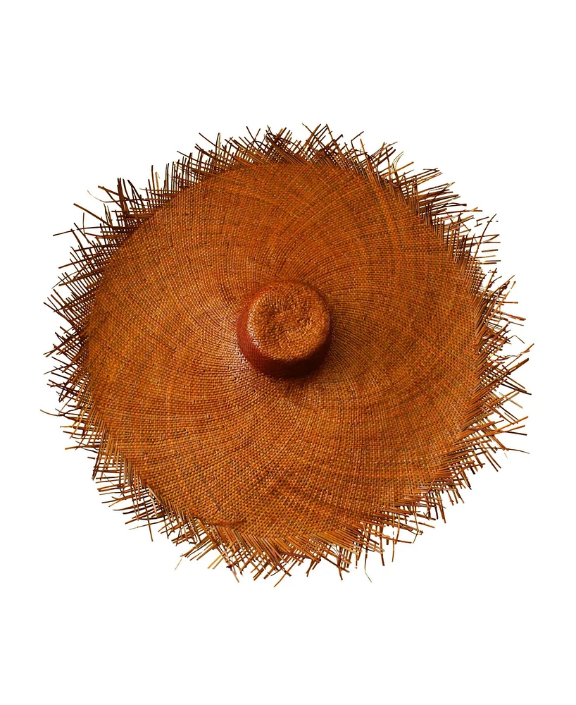 Amora Oversized Woven Straw Hat Burnt Caramel