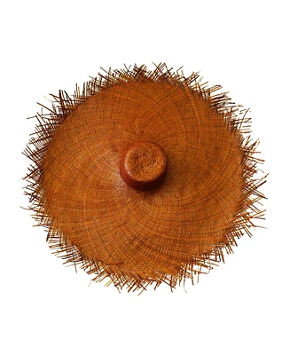 Amora Oversized Woven Straw Hat Burnt Caramel