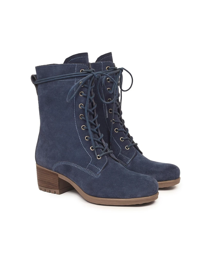 Derby Lace Up Block Heel Boots