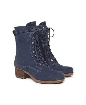 Derby Lace Up Block Heel Boots