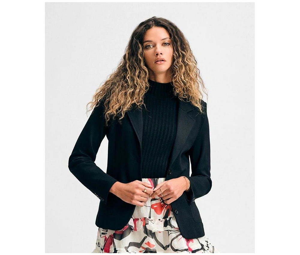 Isaac Mizrahi Women's 3 Button Ponte Blazer