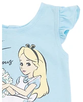 Alice Wonderland Toddler Girls Minnie Mouse Snap Romper and Headband
