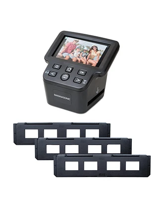 Magnasonic All-In-One 24MP Film Scanner with Large 5" Display & Hdmi, Long Tray 35mm Slide Film Holders, Converts 35mm/126/110/Super 8 Film & 135/126/