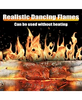 Cowsar 21 Inch Electric Fireplace Heater with Remote Control, Realistic Flame Effect and Ember Bed, Overheat Protection, Adjustable Brightness, Speed,