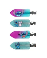 Disney Stitch Get Ready With Me 4-Piece Stitch & Angel Glitter Acrylic Hair Clip Set