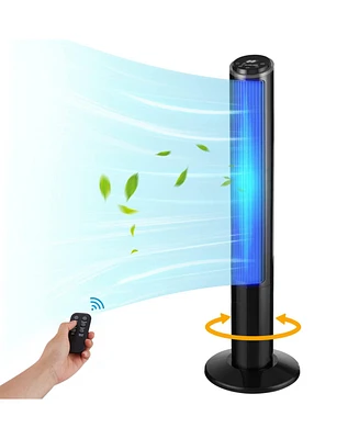 Ltmate Global Inc. Tower Fan Oscillating with Remote Control, 75° 3 Speeds & 2 Modes, 15H Timer Floor Fan with Led Display, 40”Portable Fl