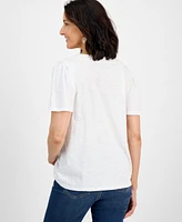 Style & Co Women's Solid Square-Neck Flutter-Sleeve Top, Exclusively at Macy's