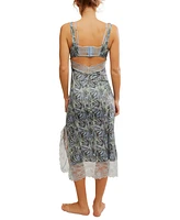 Free People Women's Party Crasher Printed Midi Slip