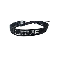 Black & White Love Beaded Bracelet – Handmade with Purpose