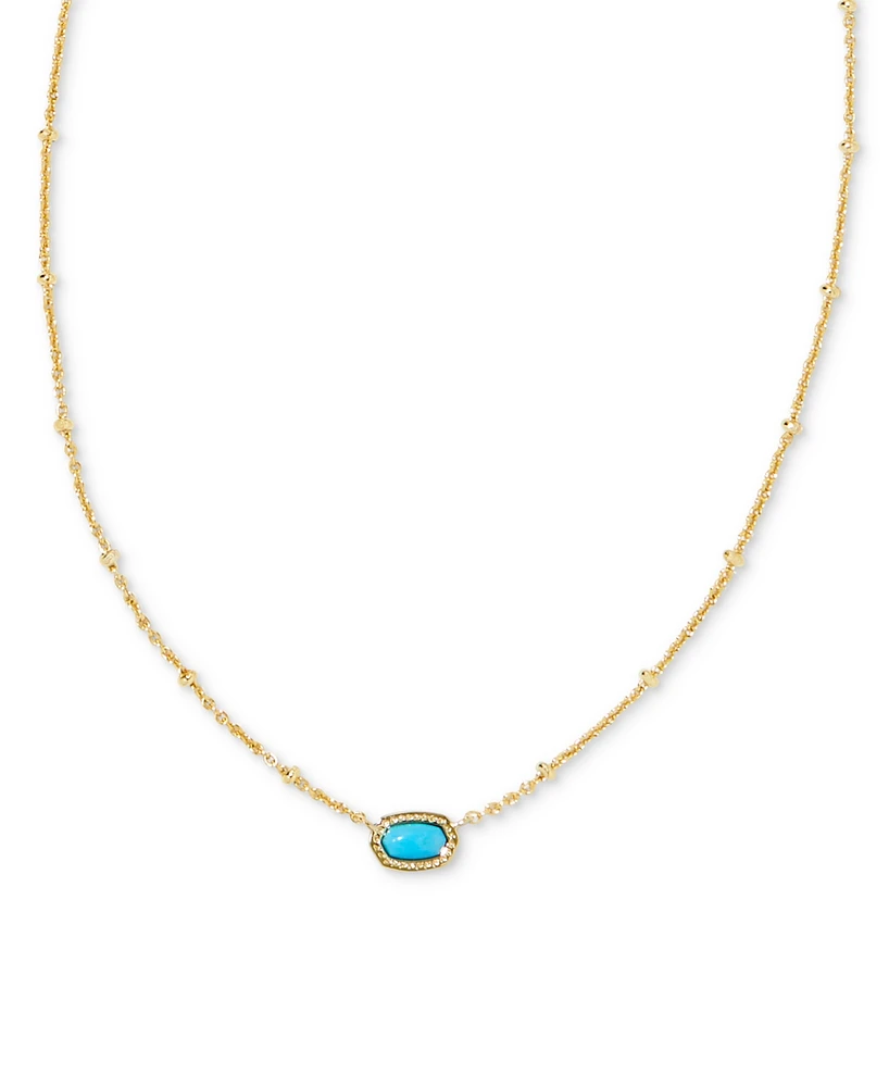 Kendra Scott 14k Gold-Plated Turquoise Magnesite Pendant Necklace, 15" + 4" extender