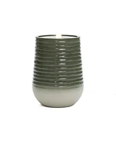 LuxenHome Emerald Ribbed Top with Ivory Bottom 19.88" Tall Resin Fountain with Lights