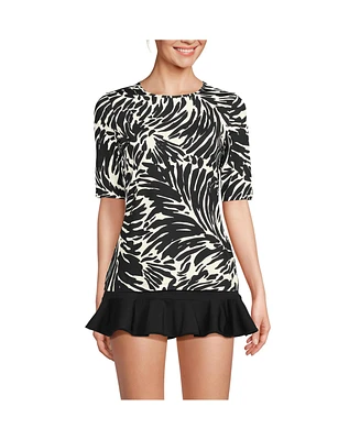 Lands' End Women's Long Elbow Sleeve Relaxed Upf 50 Rash Guard