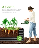 Best Choice Products 8x2x2ft Outdoor Metal Raised Garden Bed, Planter Box for Vegetables, Flowers