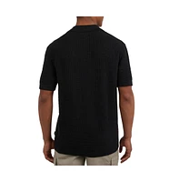 Dkny Men's Grid Sweater Camp Shirt