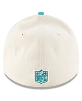 New Era Men's Cream/Aqua Miami Dolphins 2025 Nfl Draft 39THIRTY Flex Hat